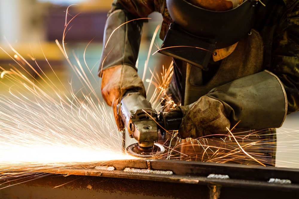 industrial fabrication with sparks